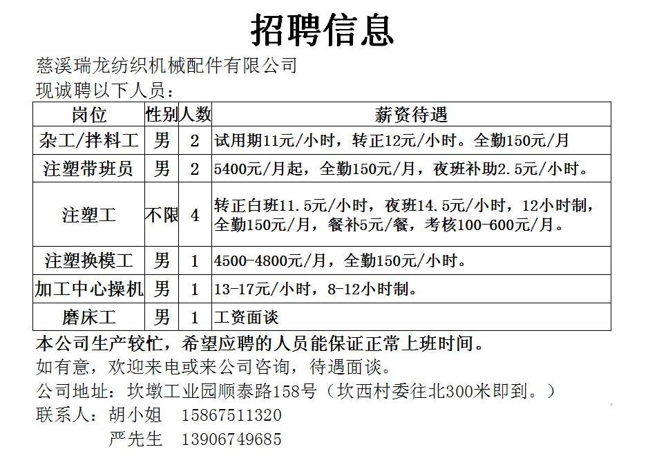 寧波余姚最新招聘信息匯總